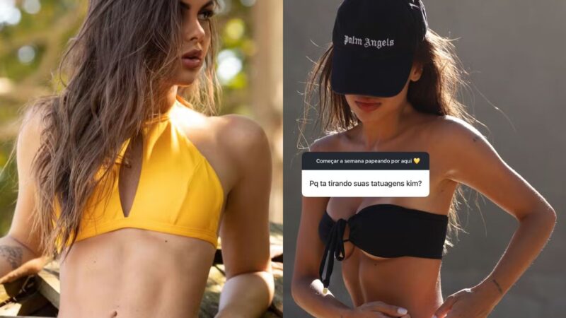 Amanda Kimberlly, mãe da filha de Neymar, revela por que decidiu remover 11 tatuagens