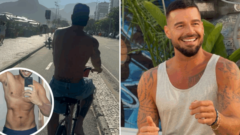 Após Carnaval no Rio, Ricky Martin reage a foto de ator brasileiro de sunga e web comenta: ‘Bom gosto’