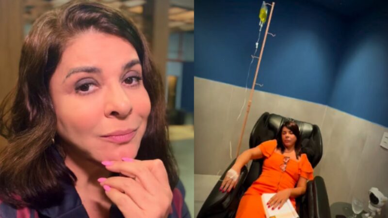 Após internação, Mara Maravilha aparece com acesso na veia e preocupa fãs: ‘O que você tem?’