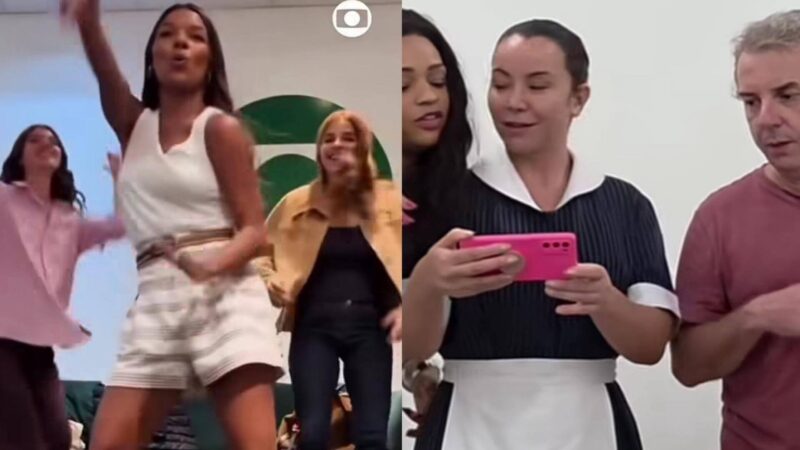 Atores de ‘Três Graças’ rebolam nos bastidores e criam ‘competição’; veja vídeo