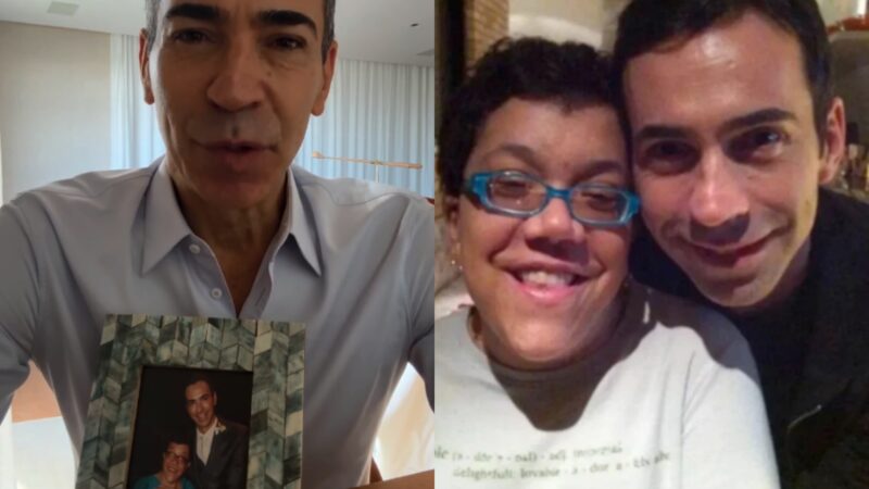 César Tralli faz homenagem para irmã que tinha síndrome e faleceu: ‘Cuide bem de quem está perto de você’