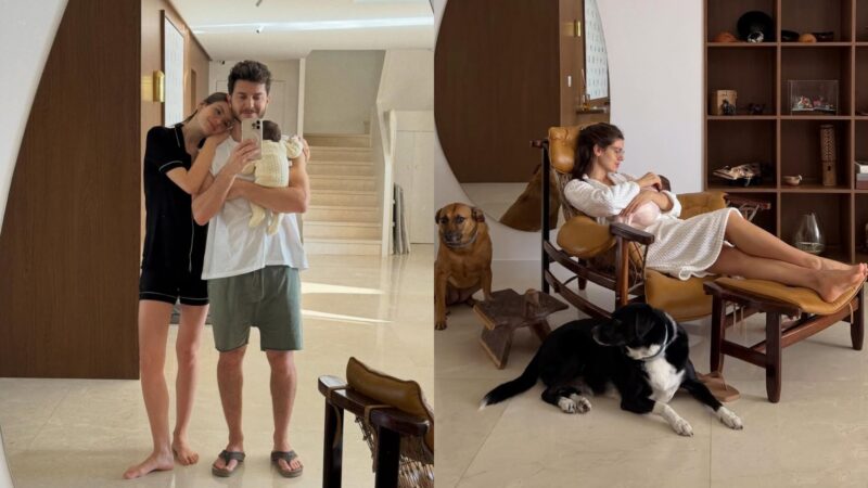Cliques raros! Camila Queiroz exibe novos registros da filha, Clara, e celebra primeiro mês