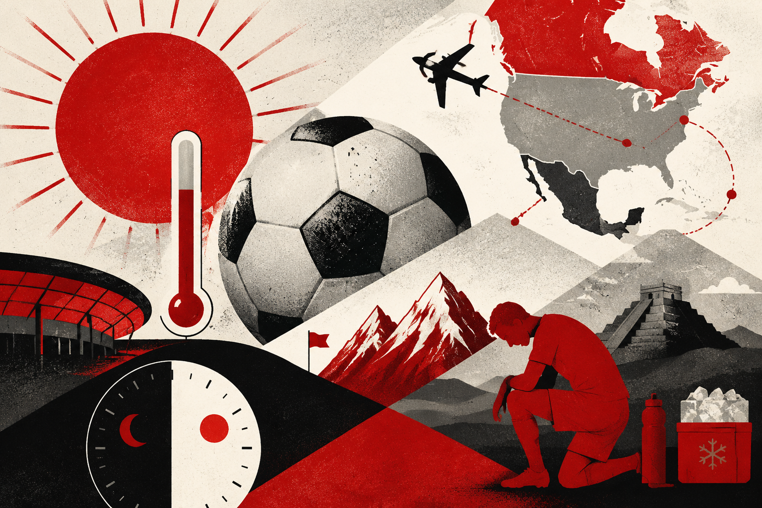 Copa de 2026 vai desafiar jogadores com calor extremo, longas distâncias e altitude