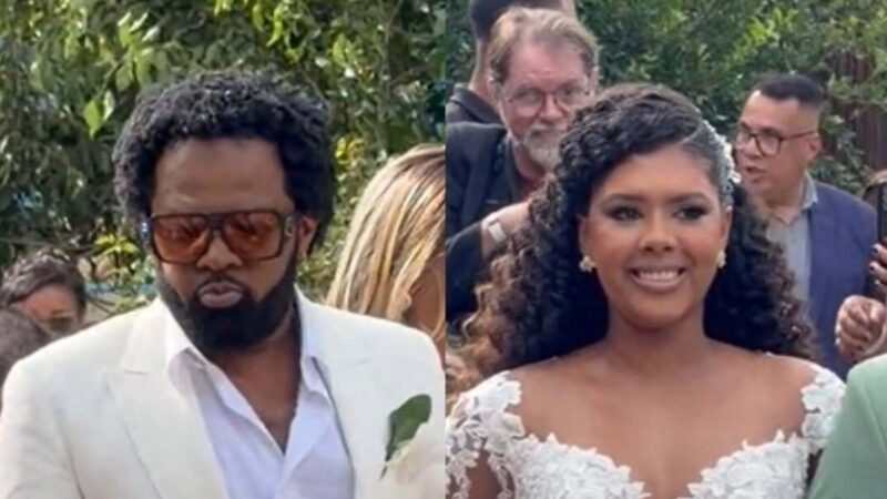Errou? Vestido da noiva de Xande de Pilares rouba a cena em casamento: ‘Nossa’