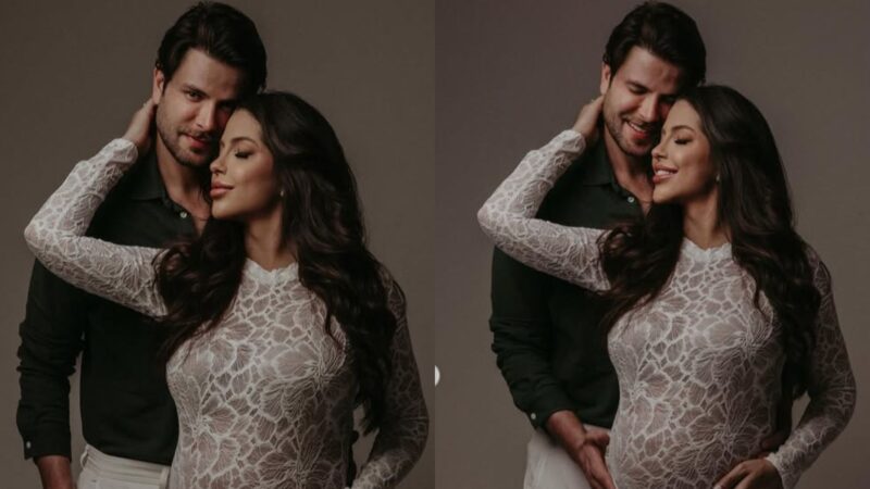 Ex-BBBs Laís Caldas e Gustavo fazem ensaio da gestação e web resgata passado do casal: ‘Empurrão’