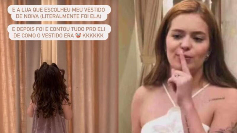Filha de Viih Tube escolhe vestido de noiva, mas revela tudo ao pai antes do casamento