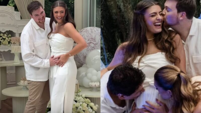 Grávida, filha de Elaine Mickely e Cesar Filho revela sexo do bebê; veja