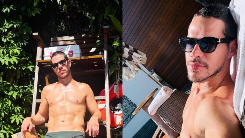 José Loreto posa de sunga, mas outro detalhe rouba a cena: ‘O que é aquilo?’