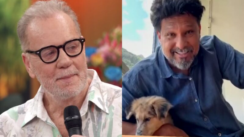 Luiz Fernando Guimarães é surpreendido pelo marido no Encontro: ‘Sou muito…’