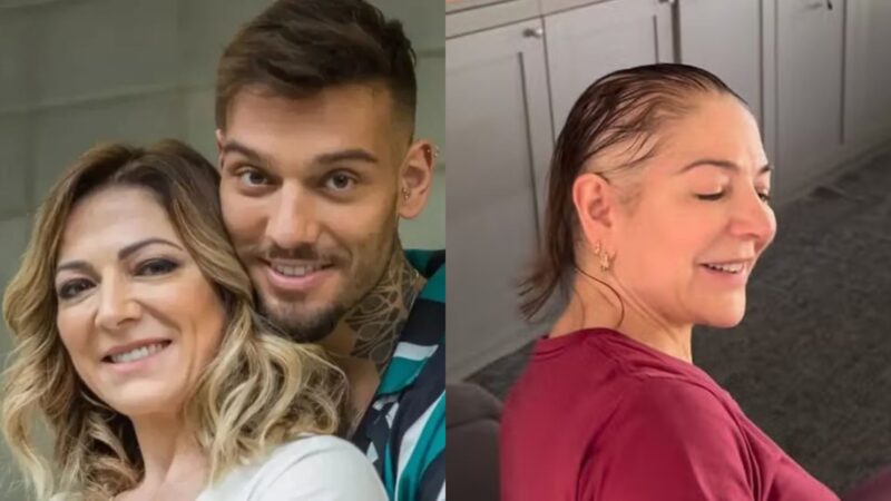 Mãe de Lucas Lucco desabafa após cortar o cabelo após diagnóstico de doença