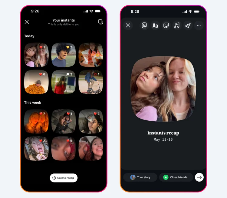 Meta lança Instants, app de fotos de visualização única que mira no território do Snapchat