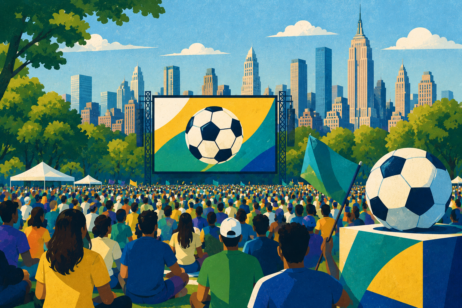 Nova York fará exibição gratuita da final da Copa do Mundo no Central Park; veja como se inscrever