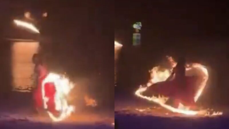 Pânico! Dançarina famosa é envolvida por chamas durante espetáculo com fogo