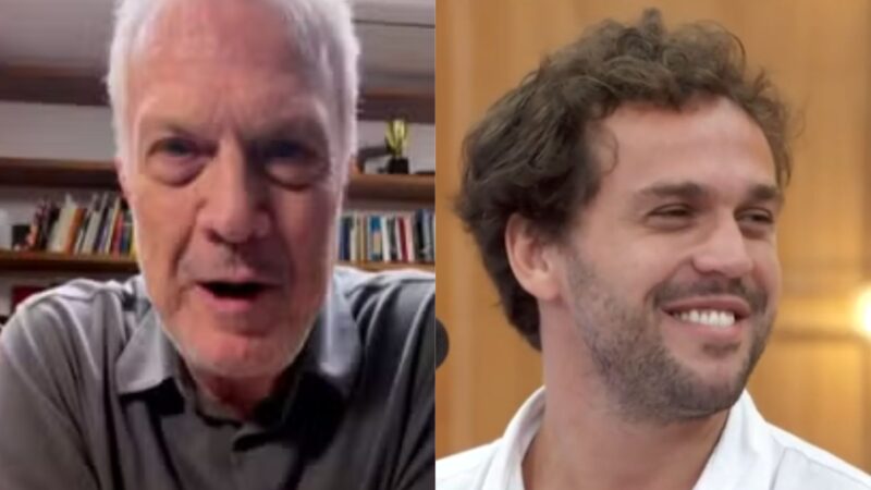 Pedro Bial surge ao vivo na Globo e surpreende o filho: ‘Olha a responsa’