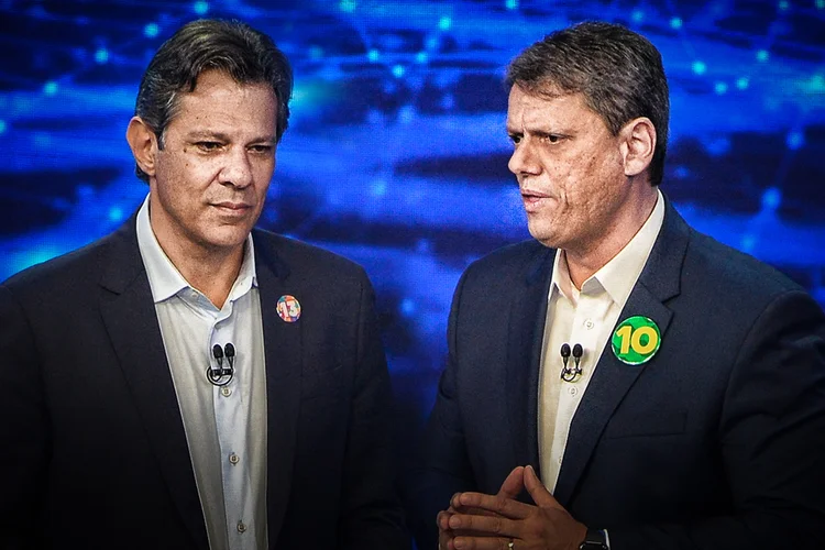 Real Time Big Data: Tarcísio tem 46% e Haddad, 33%, no 1º turno em SP