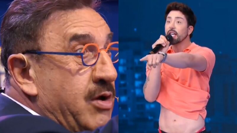 Rico aparece de calcinha ao vivo no SBT e Ratinho reage: ‘Quem é que convidou esse rapaz?’
