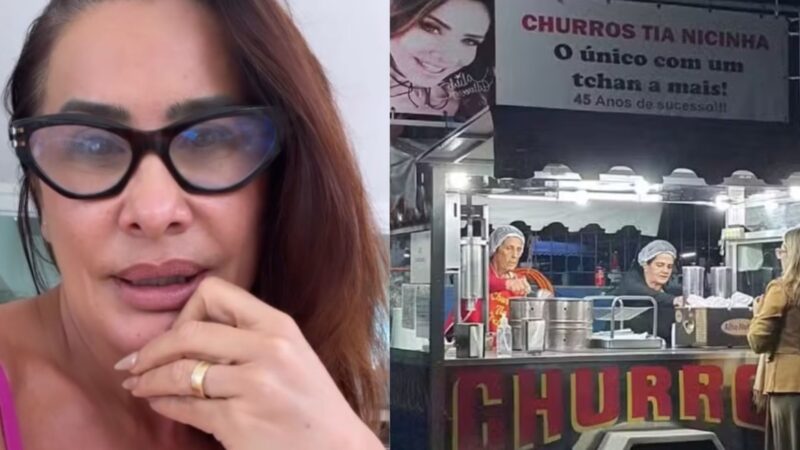 Scheila Carvalho rebate ataques por deixar mãe trabalhar em barraca aos 84 anos