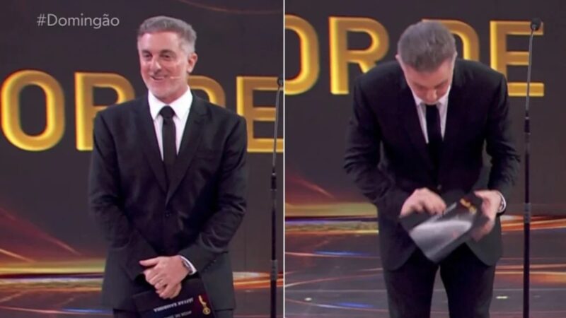 Taís Araujo evita gafe de Luciano Huck ao vivo e apresentador brinca: ‘Braguilha aberta?’