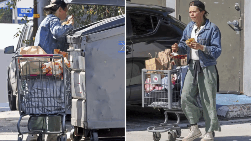 Tristeza! Modelo famosa vira moradora de rua e pega comida do lixo para comer