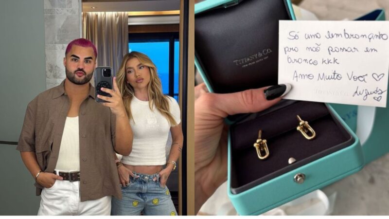 Virginia mostra joia de luxo que ganhou de Lucas Guedez e revela pedido inusitado do amigo