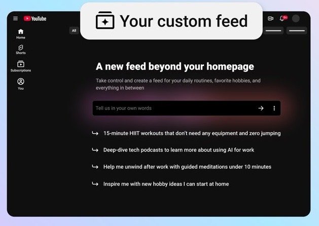 YouTube lança novo formato para buscar vídeos na plataforma a partir de prompts